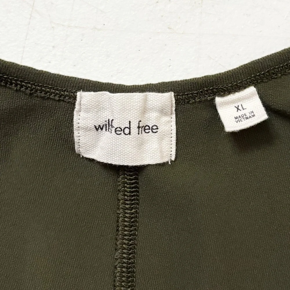 Aritzia Wilfred‎ Free Leila Halter Neck Open Back Romper in Fatigue Green